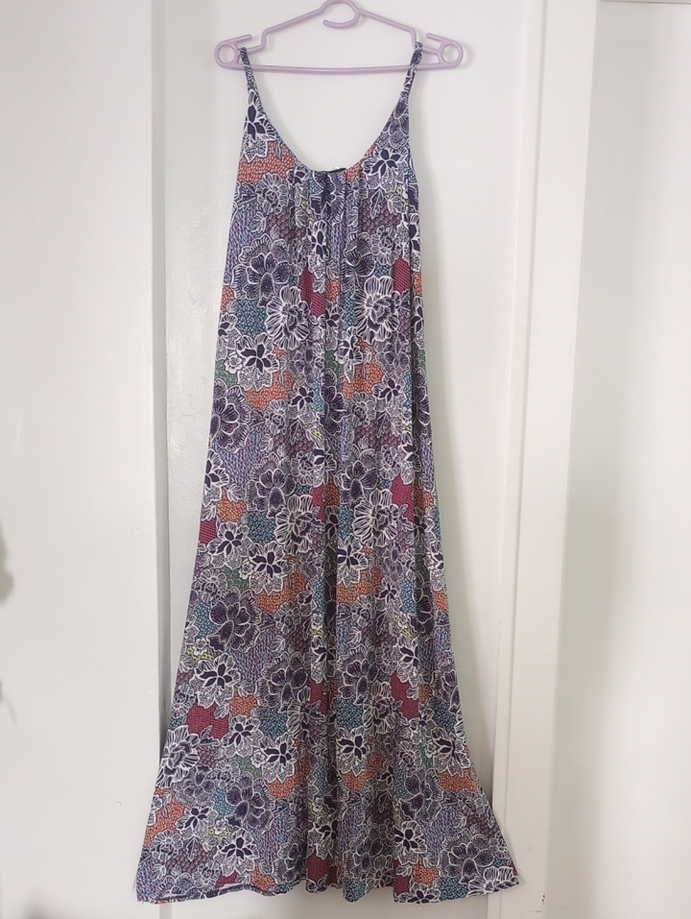 Cynthia Rowley Multicolor Floral Print Long Dress Summer Cottagecore Size M